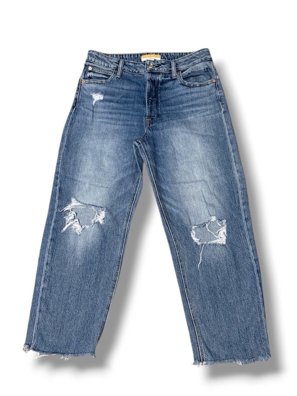 Distressed Regular Brooklyn Relaxed Straight Ankle High Rise Original Size 12